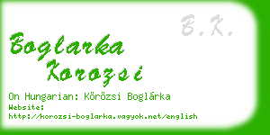 boglarka korozsi business card
