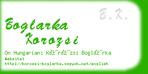 boglarka korozsi business card